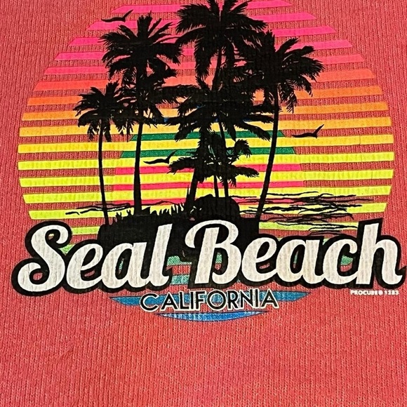 Pink Seal Beach sweatshirt with palm trees #beachvibes - Picture 4 of 5